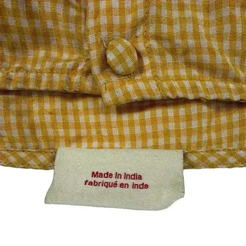 NWOT small Anthropologie Samant Chauhan Amabella yellow embroidered peasant top - Picture 7 of 7